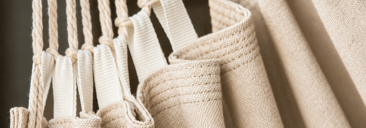 Close-up of the woven canvas and reinforced straps
